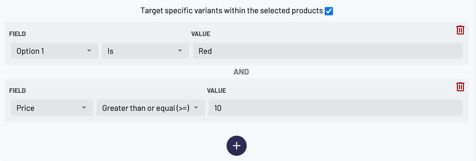 Specify which variants you want to target
